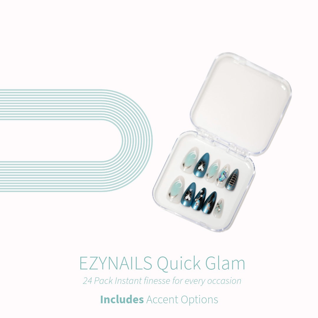 Quick Glam – Teal Luxe Press On Nails (24 Pack)