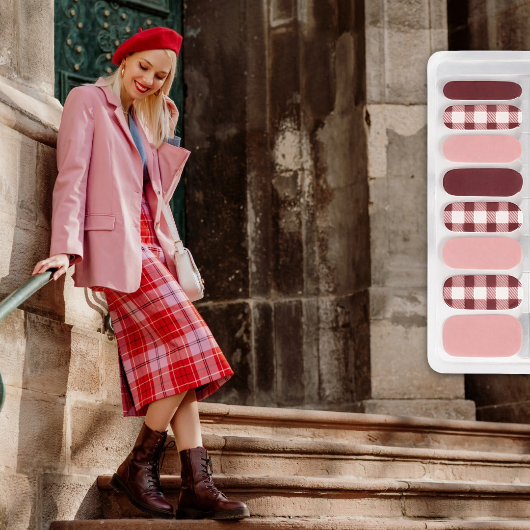 Pink & Red Gingham Duo Nail Wrap Bundle