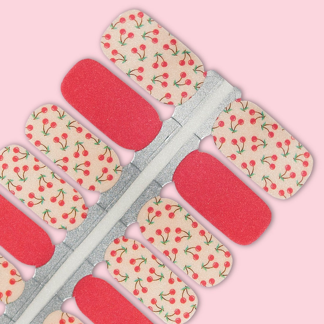 Cherry Pop Shimmer Nailwraps