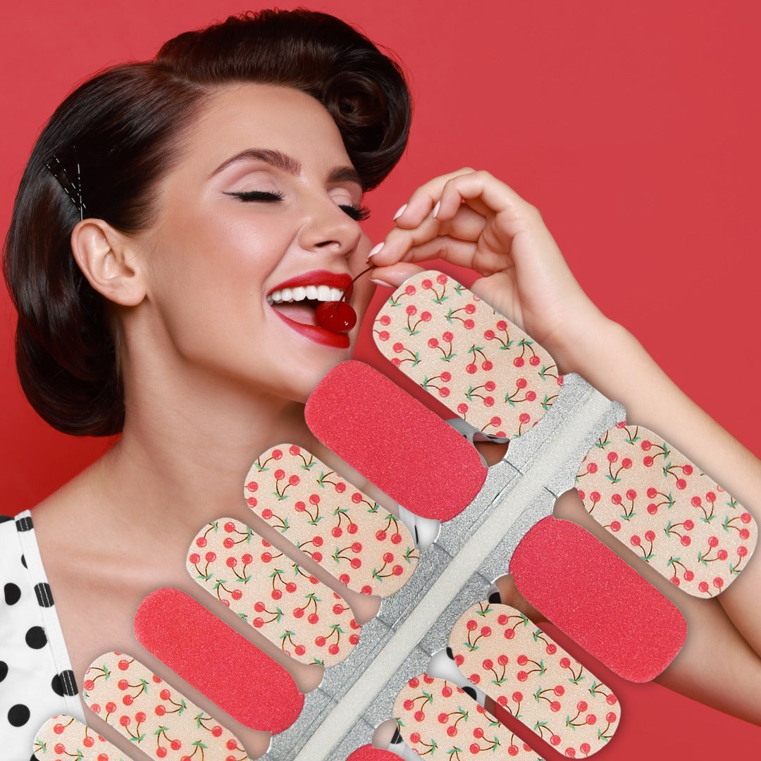 Cherry Pop Shimmer Nailwraps