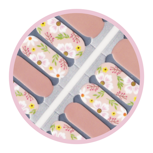 Floral beige pink everyday gorgeous nailwraps