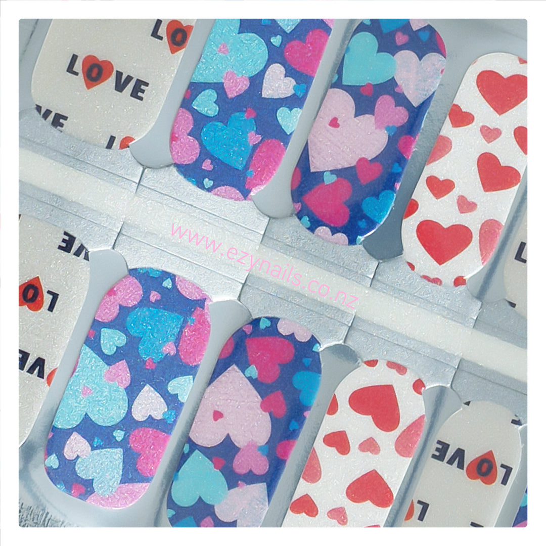 A Love Heart Party Nailwrap Set