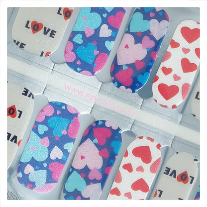 A Love Heart Party Nailwrap Set