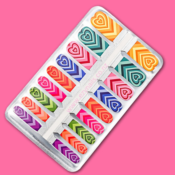 Children's fizzing hearts nailwrap set