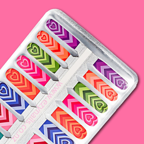 Children's fizzing hearts nailwrap set