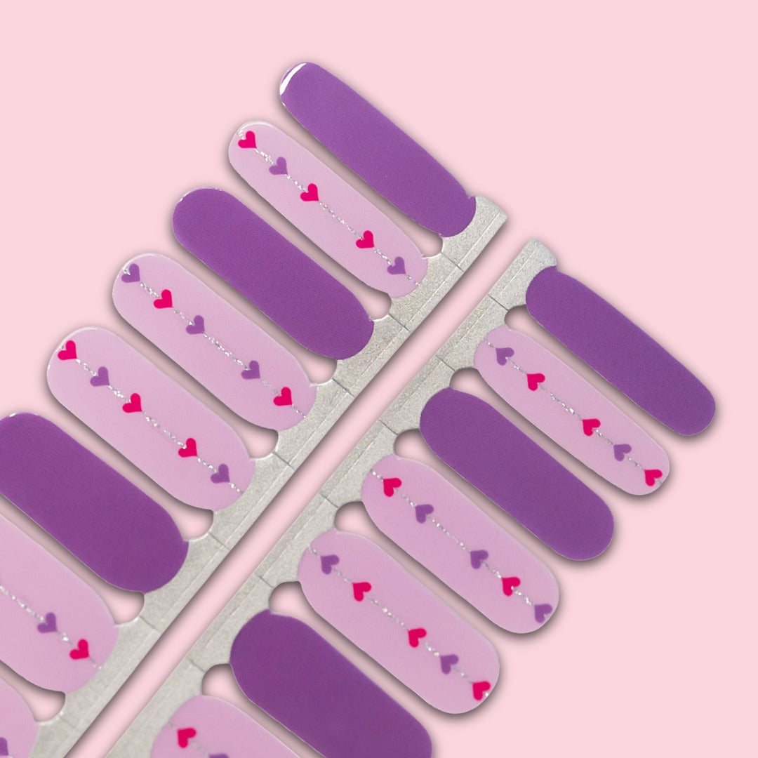 Love Line Nailwraps 💜 Pink & Purple Hearts