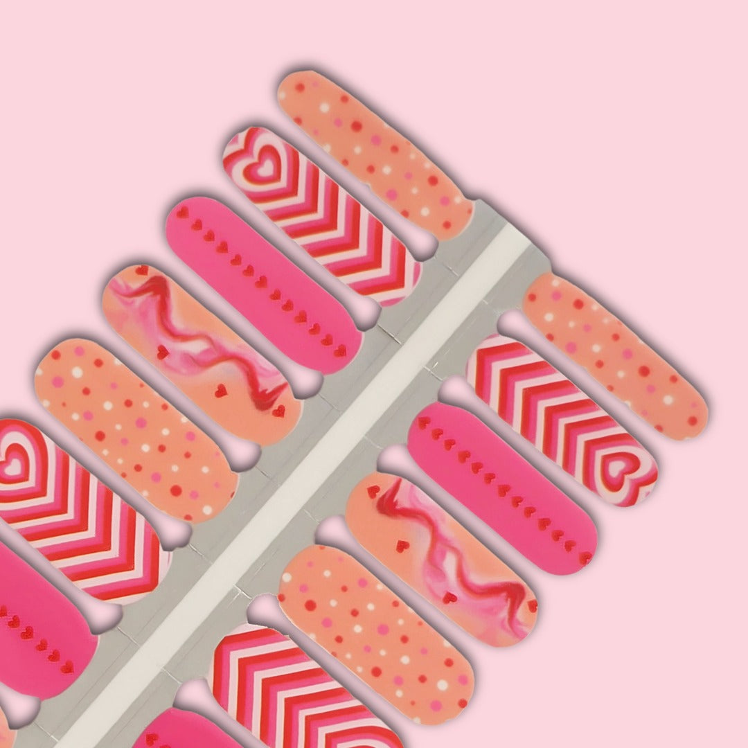Sweetheart Swirls Nailwraps 💕 Valentine’s Edition