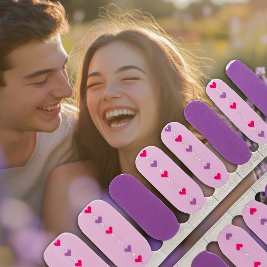Love Line Nailwraps 💜 Pink & Purple Hearts