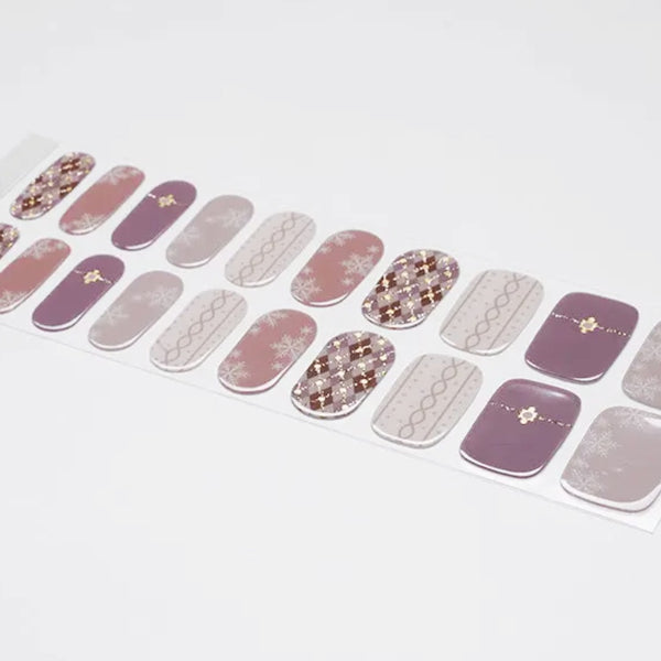 Mauve Knit Christmas Snowflake Gel Wraps