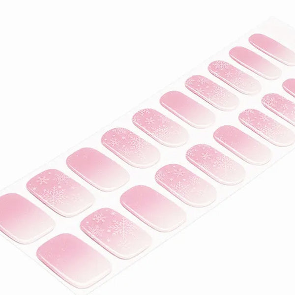 Christmas Frosted Pink Snowflake Gel Wraps