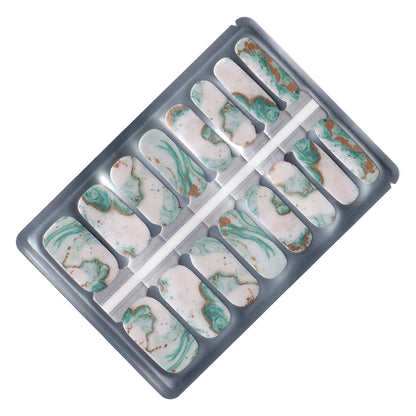 Green and Gold Marble Nailwraps