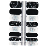 Black and White Stars and Glitter trails Nailwrap Set