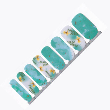 Nailwraps blue yellow aqua ocean theme