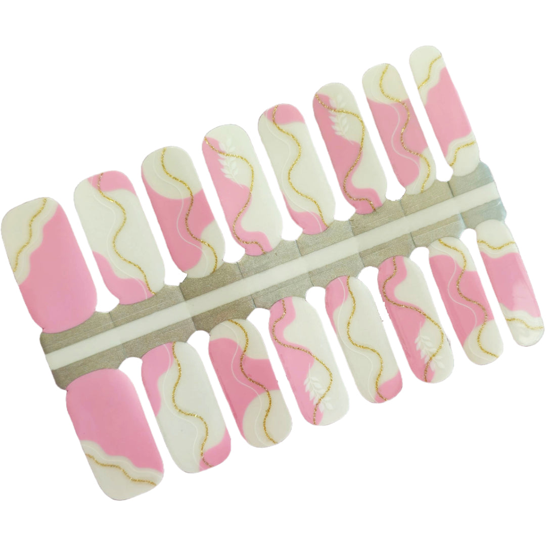 Pretty Pink and Gold Minimalist Nailwraps