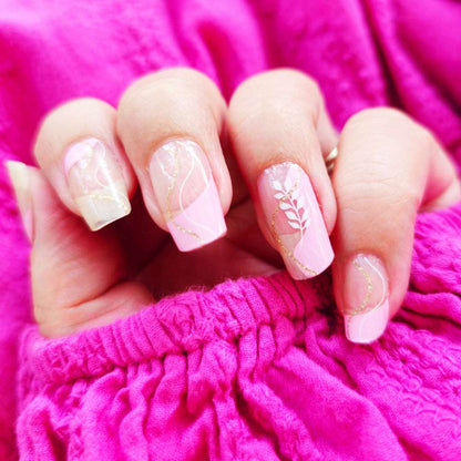 Pretty Pink and Gold Minimalist Nailwraps