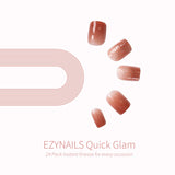 Blush Champagne Glitter Press Ons | EZYNAILS NZ