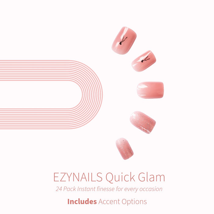Quick Glam Blush Blossom Sparkle Press-On Nails