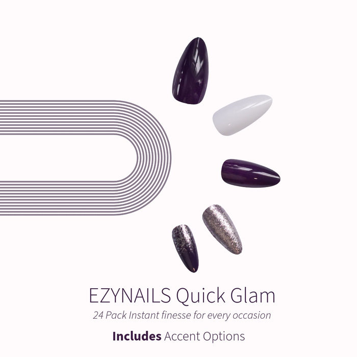 Quick Glam Midnight Plum Press-On Nails