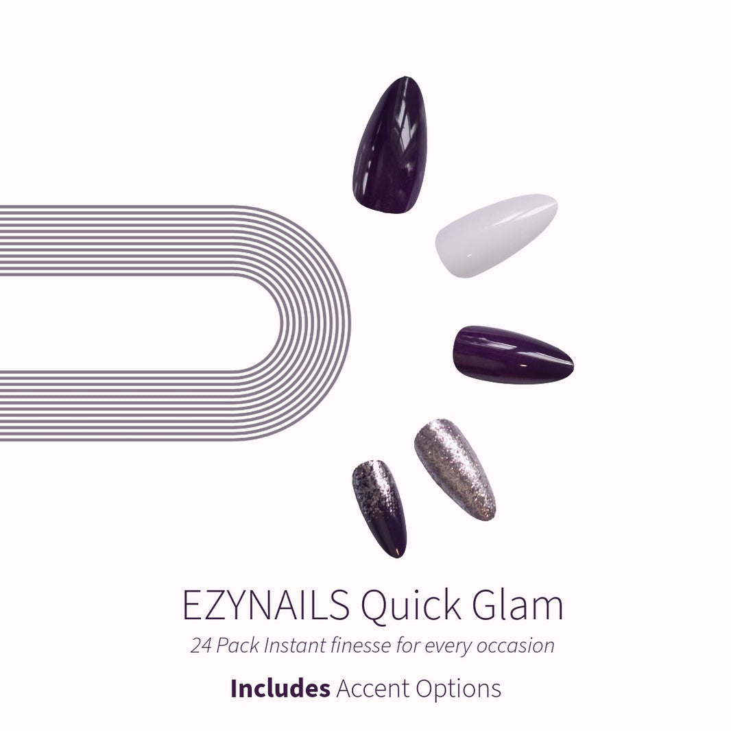 Quick Glam Midnight Plum Press-On Nails