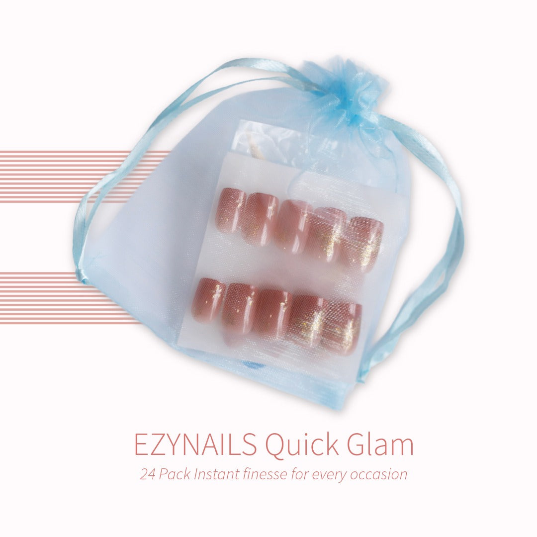 Quick Glam – Glitter Butterfly Press On Nails (24 Pack)