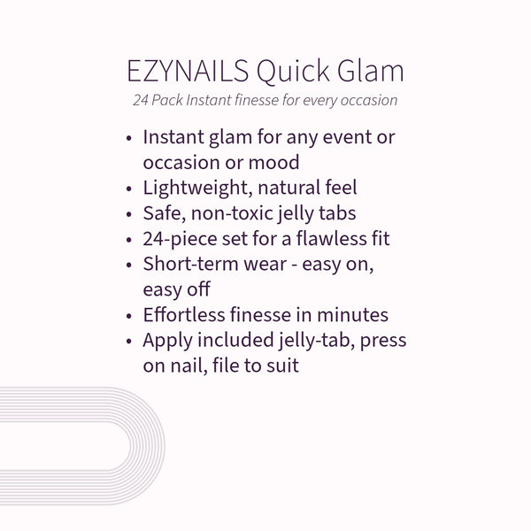 Quick Glam – Midnight Plum Glam Press On Nails (24 Pack)