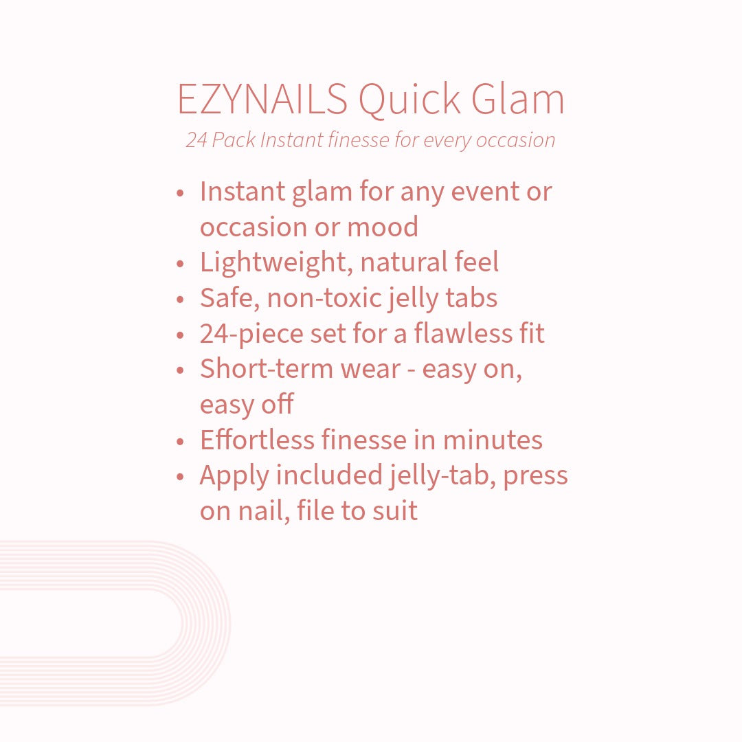 Quick Glam – Blush Petal Glow Press On Nails (24 Pack)