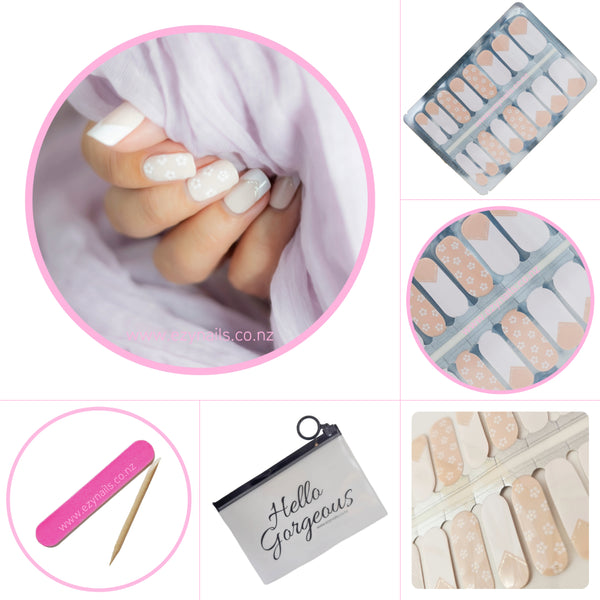 Elegant Blossom French Manicure Nailwraps