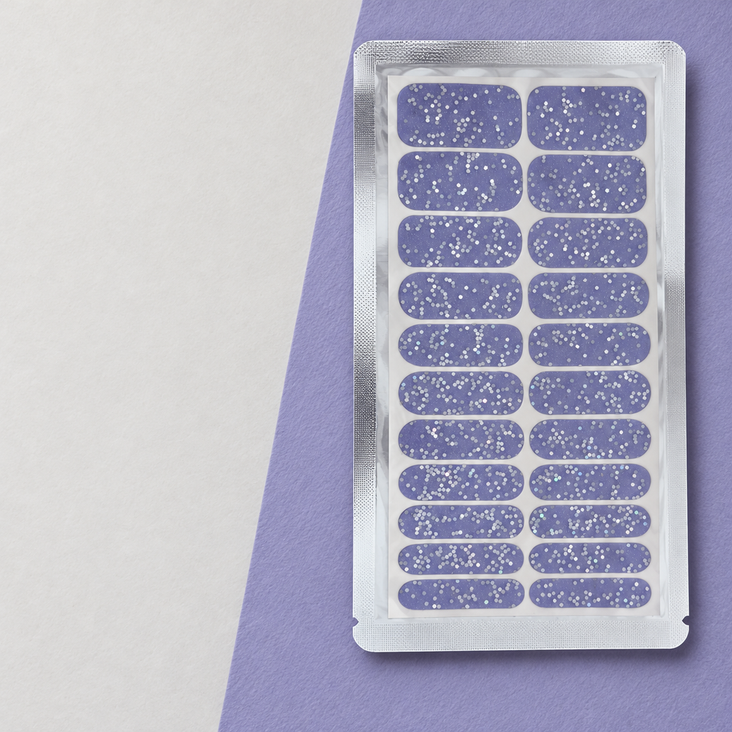 Lavender Glitter Nail Wraps