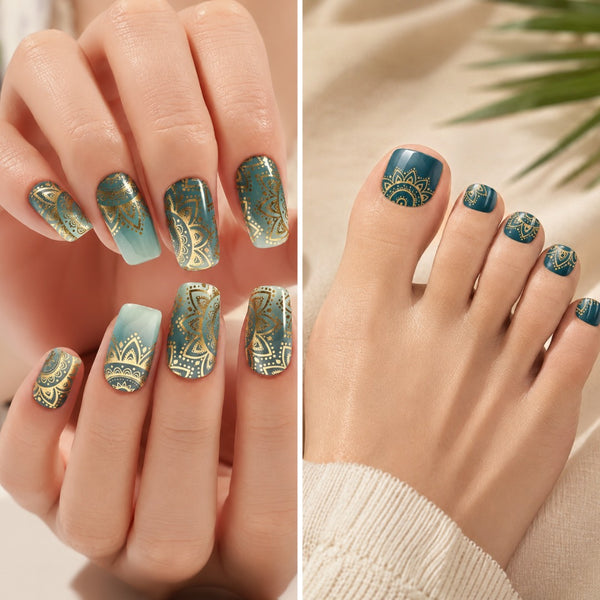 The EZYNails Mani-Pedi Gel Wraps - Golden Mirage