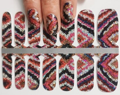 Geometric Glam: Hypnotic Sparkle Nailwrap