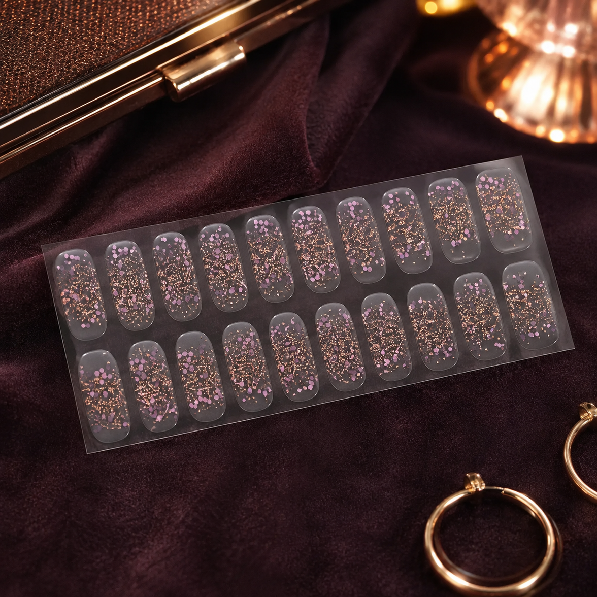 Purple Glitter Nail Wraps