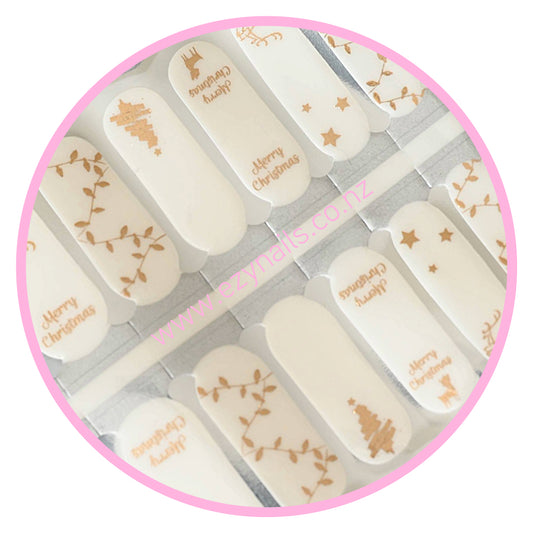 Golden Cheer Merry Christmas Nailwraps Set