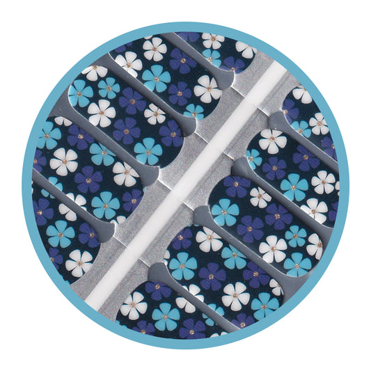 Gorgeous Floral Blues Nailwraps