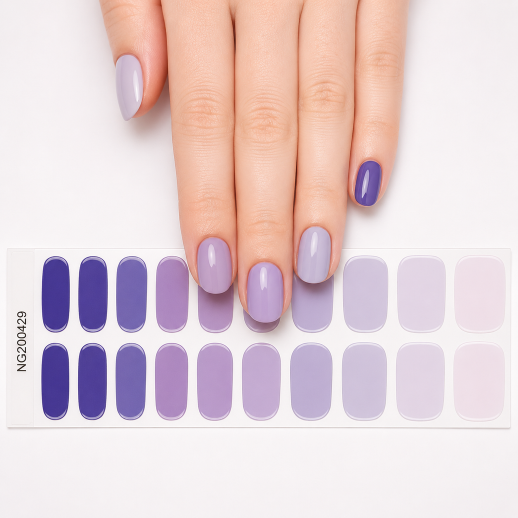 Huizi Lavender to Purple Gel Nail Wraps