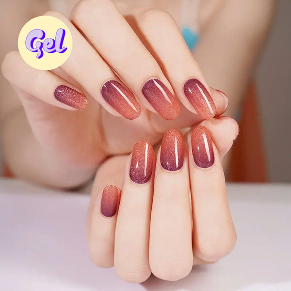 Bronze Cat-Eye Ombre Gel Nailwraps