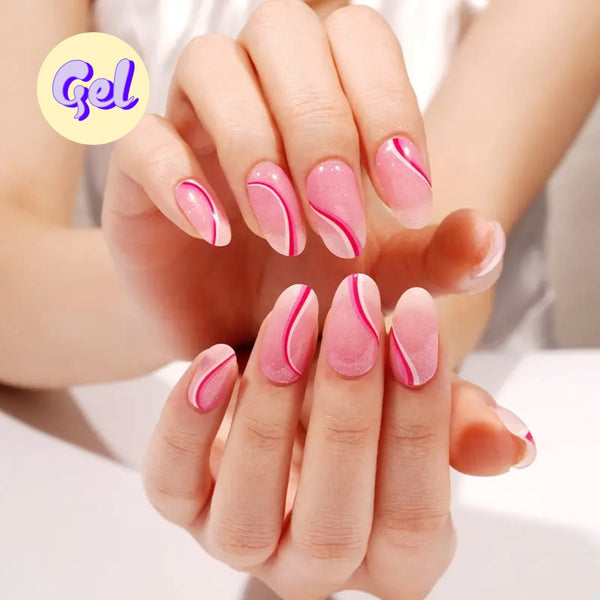 Silk Ribbon Pink Gel Nailwraps