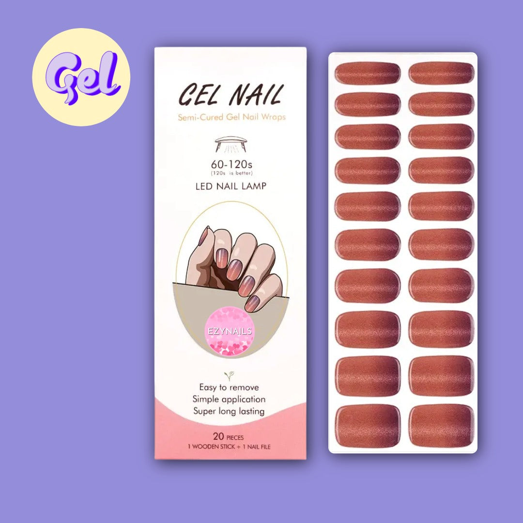 Bronze Cat-Eye Ombre Gel Nailwraps