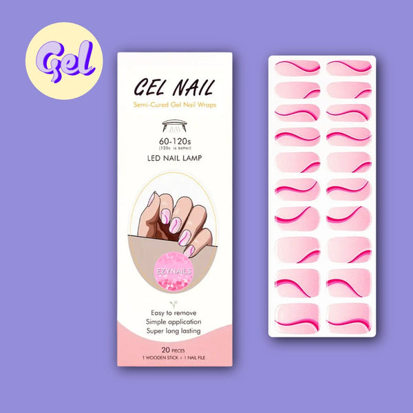 Silk Ribbon Pink Gel Nailwraps
