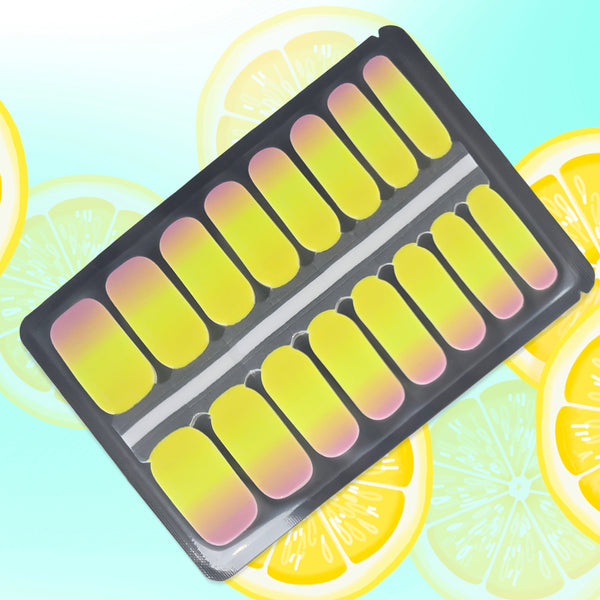 Yellow to pink ombre nailwraps with a bright, citrus-inspired gradient. Perfect for summer days, beach vibes, and vibrant nail art.