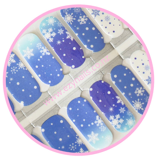 Frosty Snowflake Lagoon Nailwrap Set