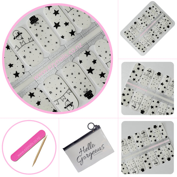 Starry Snowman Christmas Overlay Nailwraps