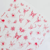 Red Butterfly & Web Nail Stickers – Gothic Fantasy DIY Nails