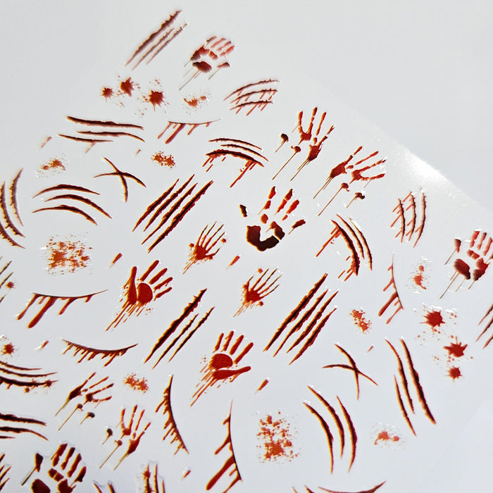 Red Horror Nail Stickers Set of 3 – Halloween