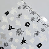 Ghost & Web Halloween Nail Stickers – Black & White Spooky Designs