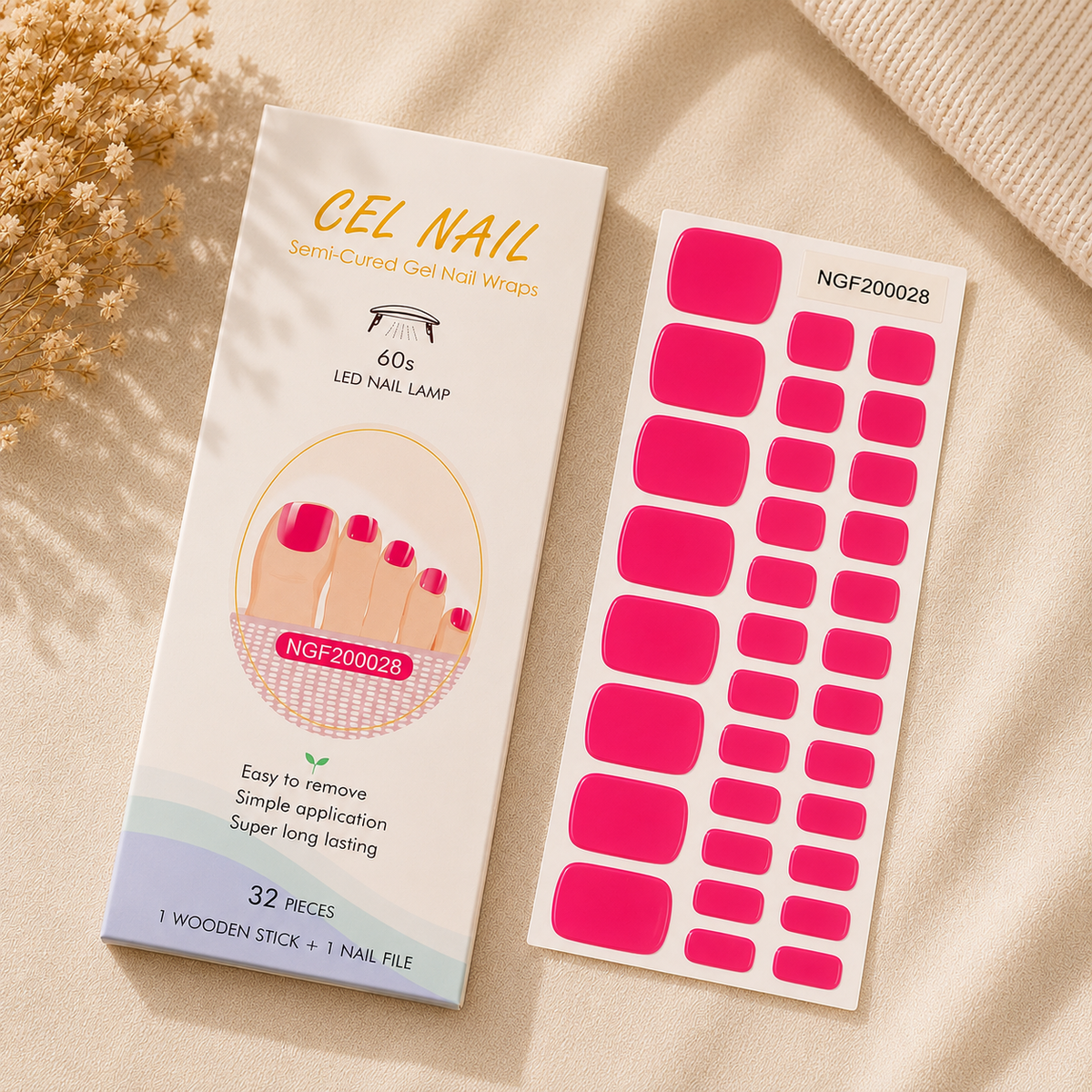 Pink Punch | Mani-Pedi Gel Nail Wrap Set