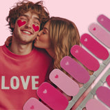 Pretty in Pink Hearts Nailwraps – Valentine Nails