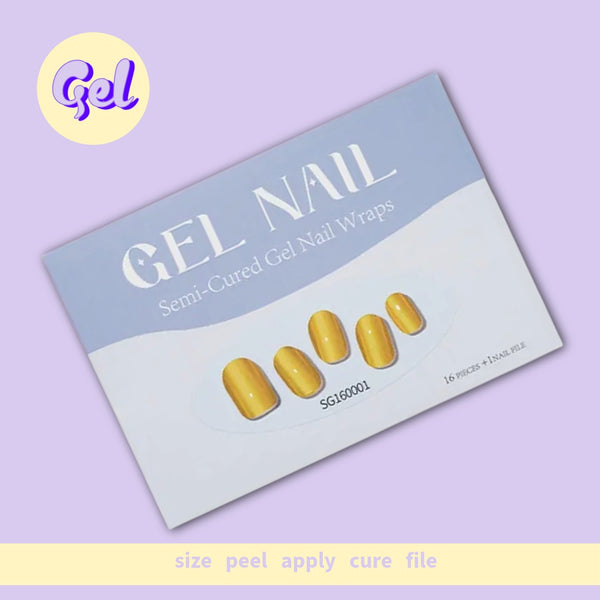 Solid Gold Mirror Semi-Cured Gel Nailwraps