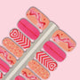 Sweetheart Swirls Nailwraps – Pink Valentine Heart Nails