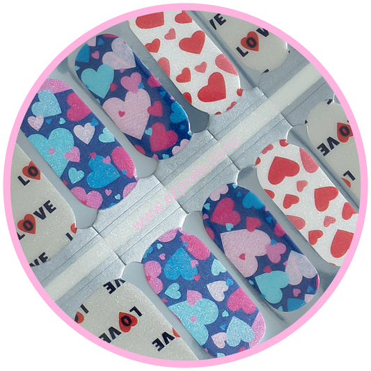 A Love Heart Party Nailwrap Set