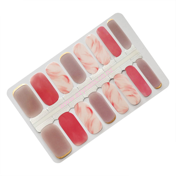 Marbleous Moves Nailwraps – Blush, Mauve & Gold Glam ✨